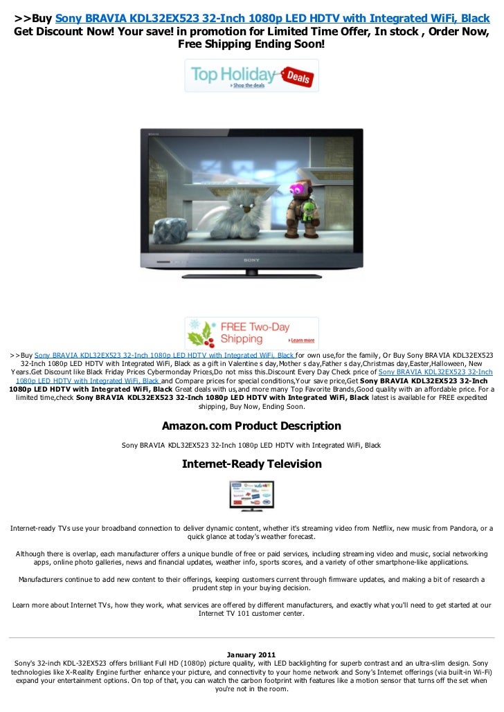 Sony KDL-32EX523 BRAVIA HDTV Treiber Herunterladen Sony KDL-32EX523 BRAVIA HDTV Drivers for Windows